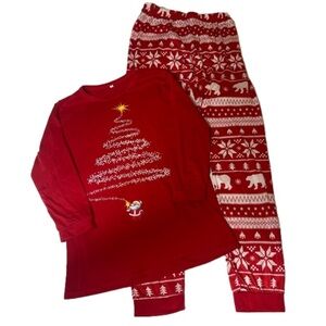 Christmas Pyjamas Red Festive Child Youth Size 12 Matching Family PJs
